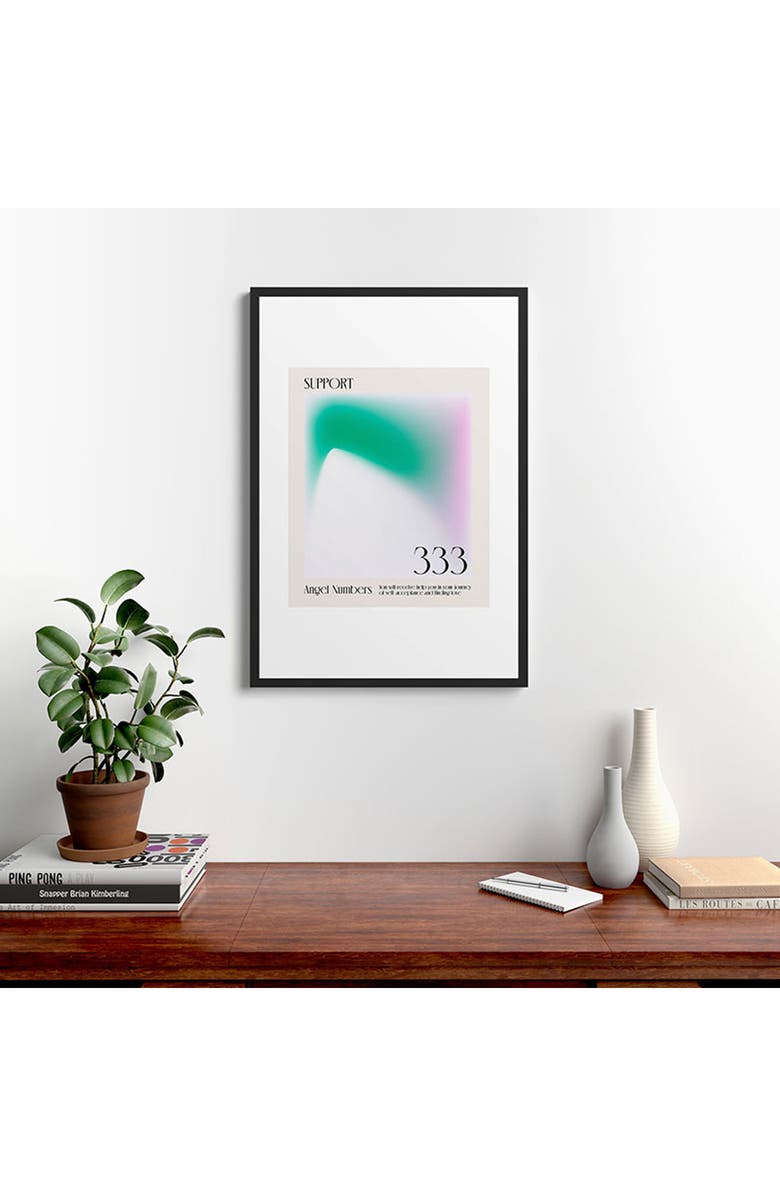 Deny Designs 'Angel Numbers' by Mambo Art Studio Framed Wall Art, Alternate, color, Beige