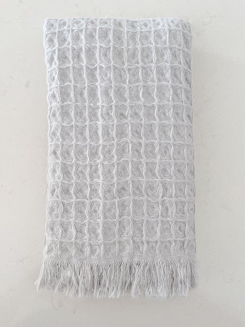 Anaya Turkish Cotton Waffle Hand Towel In Soft Grey