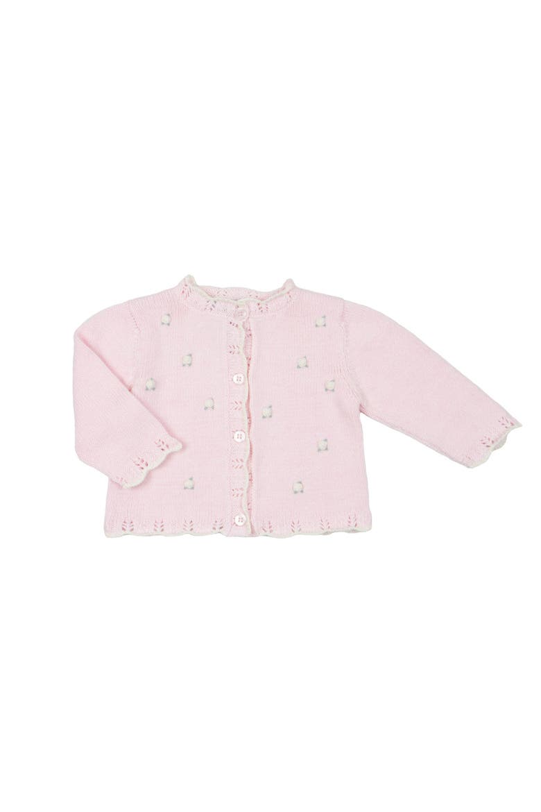 Rosette Knit Cardigan, Main, color, Pink