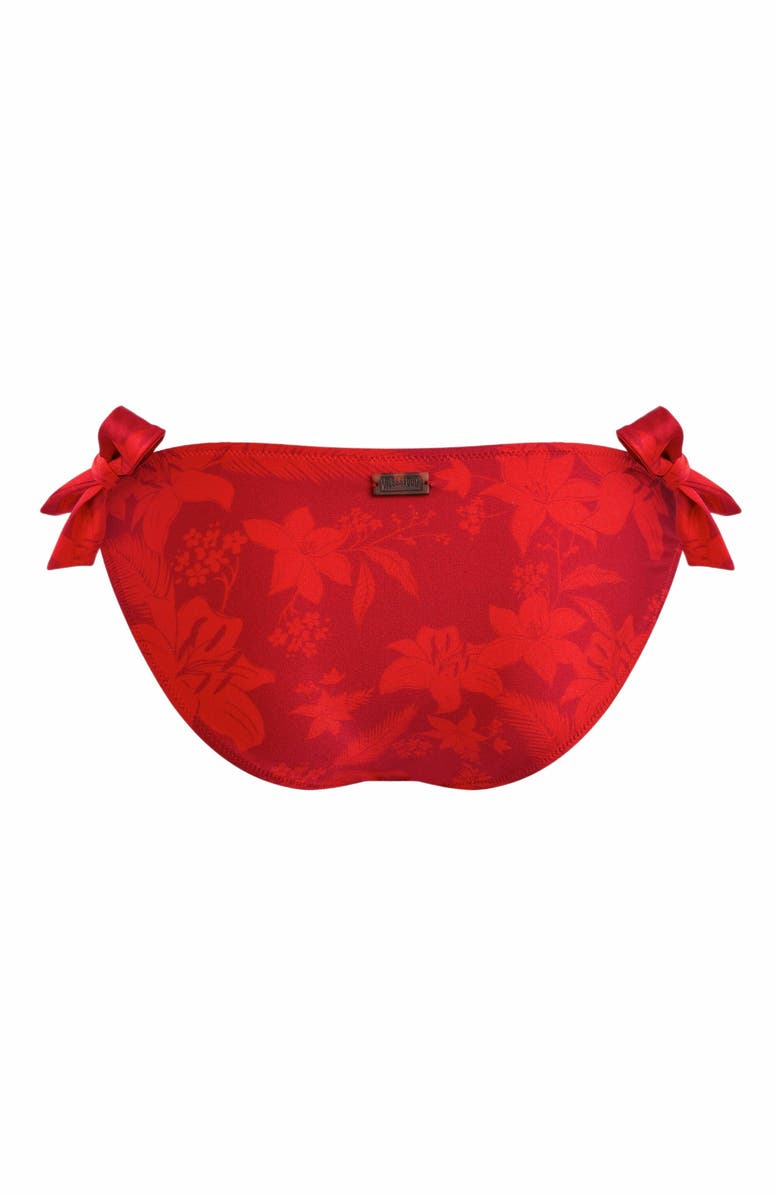 Vilebrequin Women's Flower Power Side Tie Bikini Bottom, Alternate, color, Lipstick