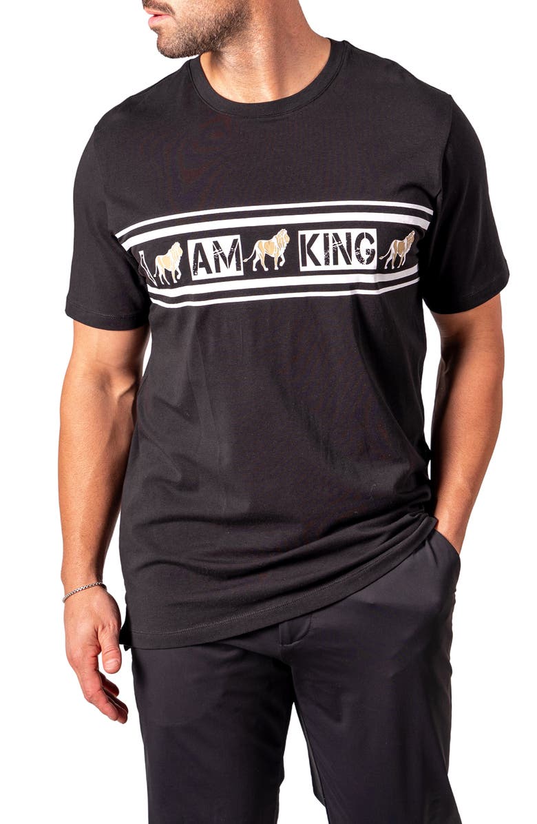 Maceoo I Am King Graphic T-Shirt, Alternate, color, Black