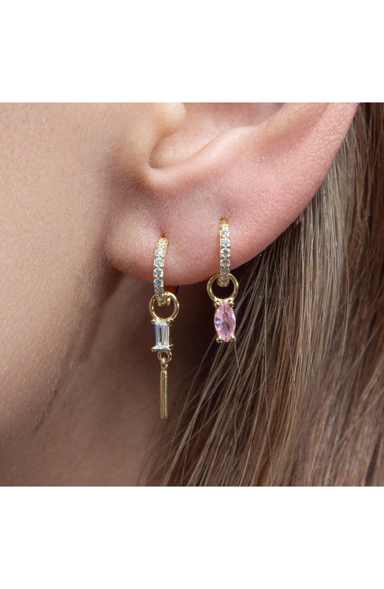 Outofoffice Pavé Silver Earring Charm, Alternate, color, Pink