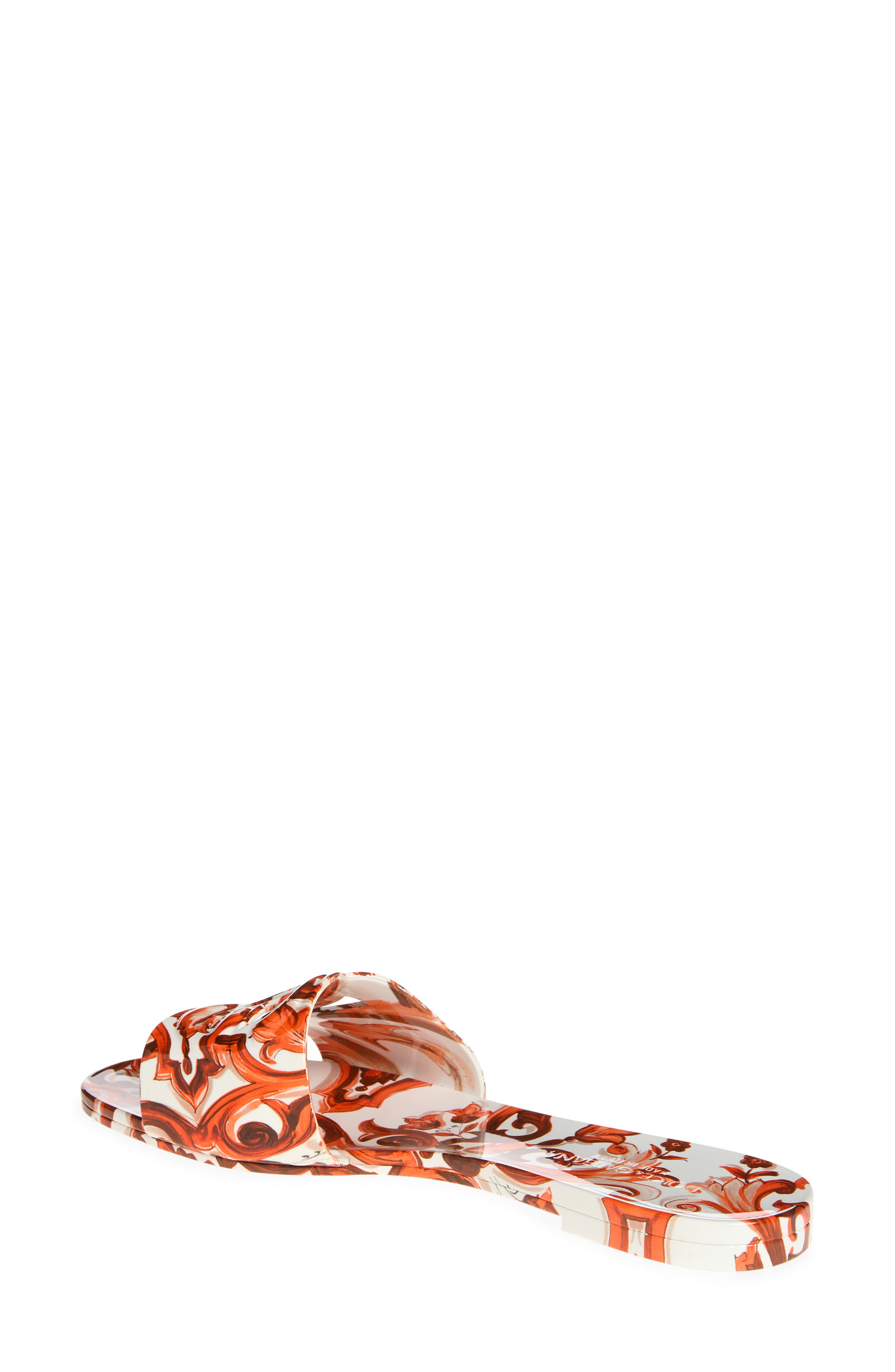 Dolce&Gabbana Bianca Majolica Slide Sandal, Alternate, color, Id3tn Maiolica 1 Orange