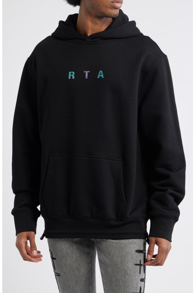Jordan Oversize Black Circuit Cross Cotton Hoodie, Main, color, BLACK CIRCUIT CROSS