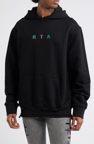 RtA Jordan Oversize Black Circuit Cross Cotton Hoodie