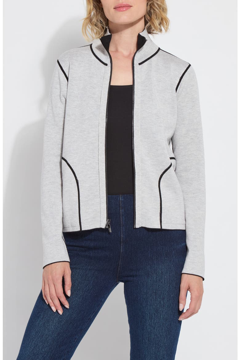 Reversible Zip Up Cardigan, Alternate, color, BLACK/ PEARL GREY MELANGE