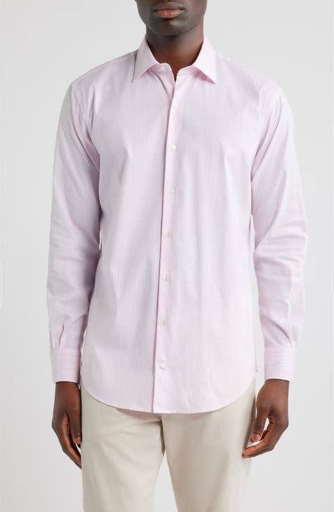 Langley Stripe Crown Lite Performance Twill Button-Up Shirt