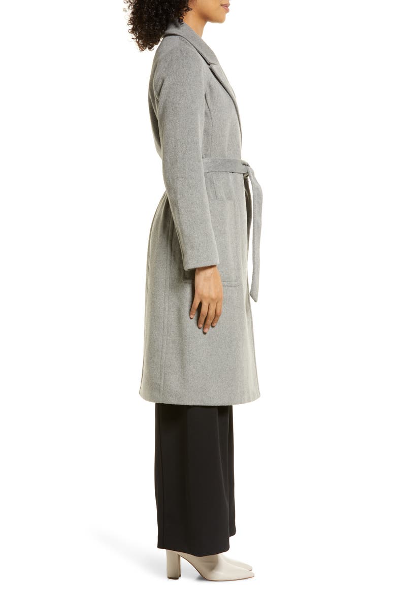 Belted Longline Coat, Alternate, color, GREY LIGHT HEATHER