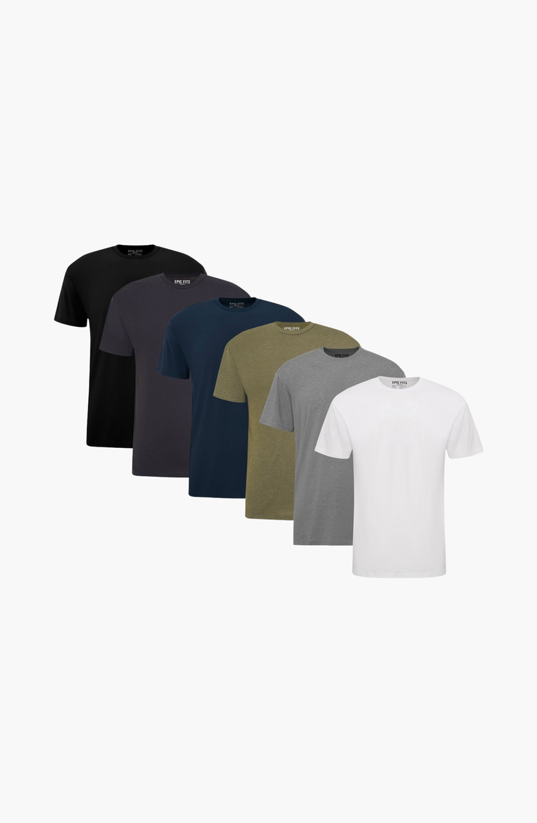 EPIC FITS Crew Neck 6-Pack T-Shirts, Main, color, Staple Mixed Colors