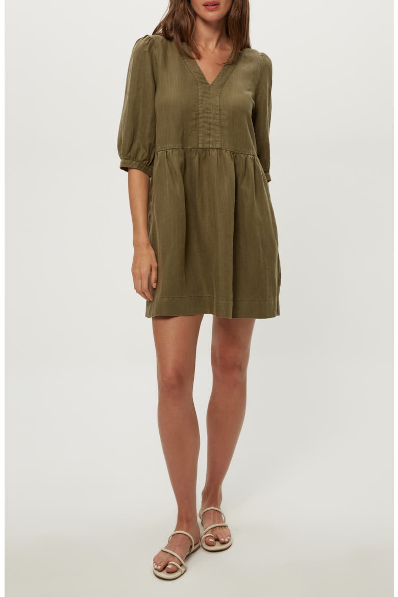 Brielle Linen Blend Minidress, Main, color, CAPER