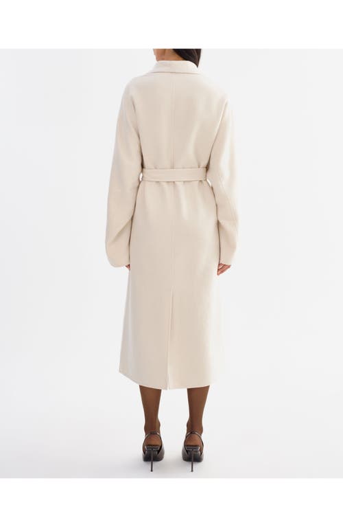 Lamarque Coreen | Belted Wool Maxi Coat In Animal Print