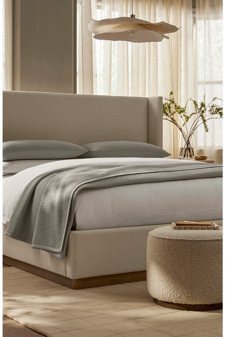 Signature Texture Stitch Organic Cotton Pillow Sham, Alternate, color, PEWTER