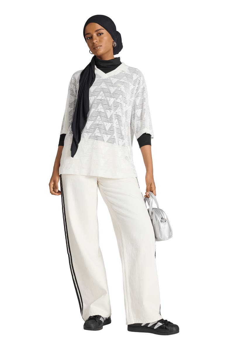 adidas Originals Oversize Lace Football Jersey, Alternate, color, Cloud White