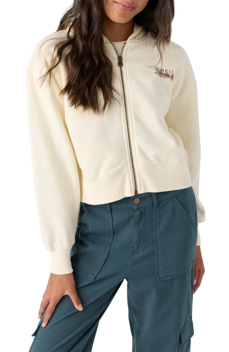 O'Neill Kids' Darcie Cotton Graphic Zip-Up Hoodie, Main, color, 