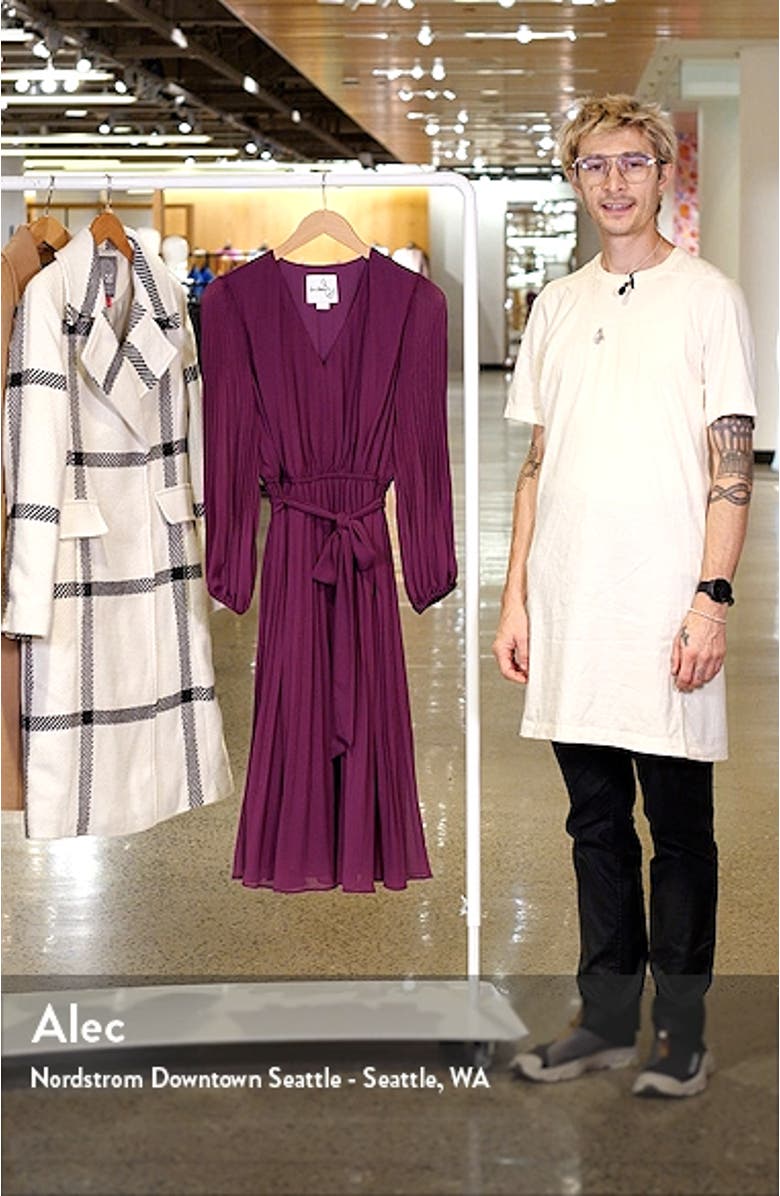 Pleated Long Sleeve Dress, sales video thumbnail