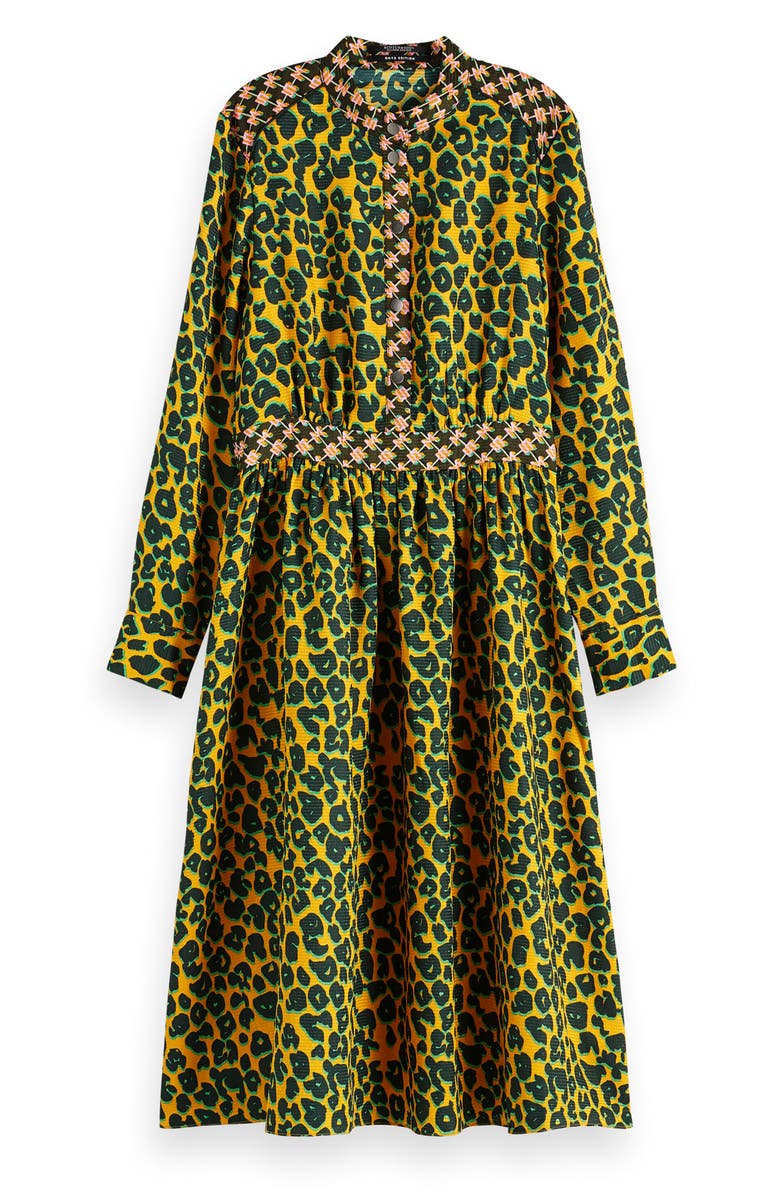 Scotch & Soda Long Sleeve Mixed Print Midi Dress, Alternate, color,