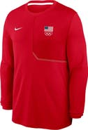 Nike Men's Nike  Red Team USA Coaches UV Dri-FIT Long Sleeve Shirt
