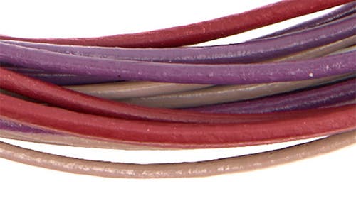 Saachi Multi Strand Faux Leather Cord Necklace In Red Multi