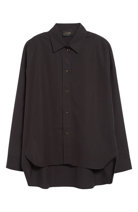 Cotton Poplin Button-Up Shirt