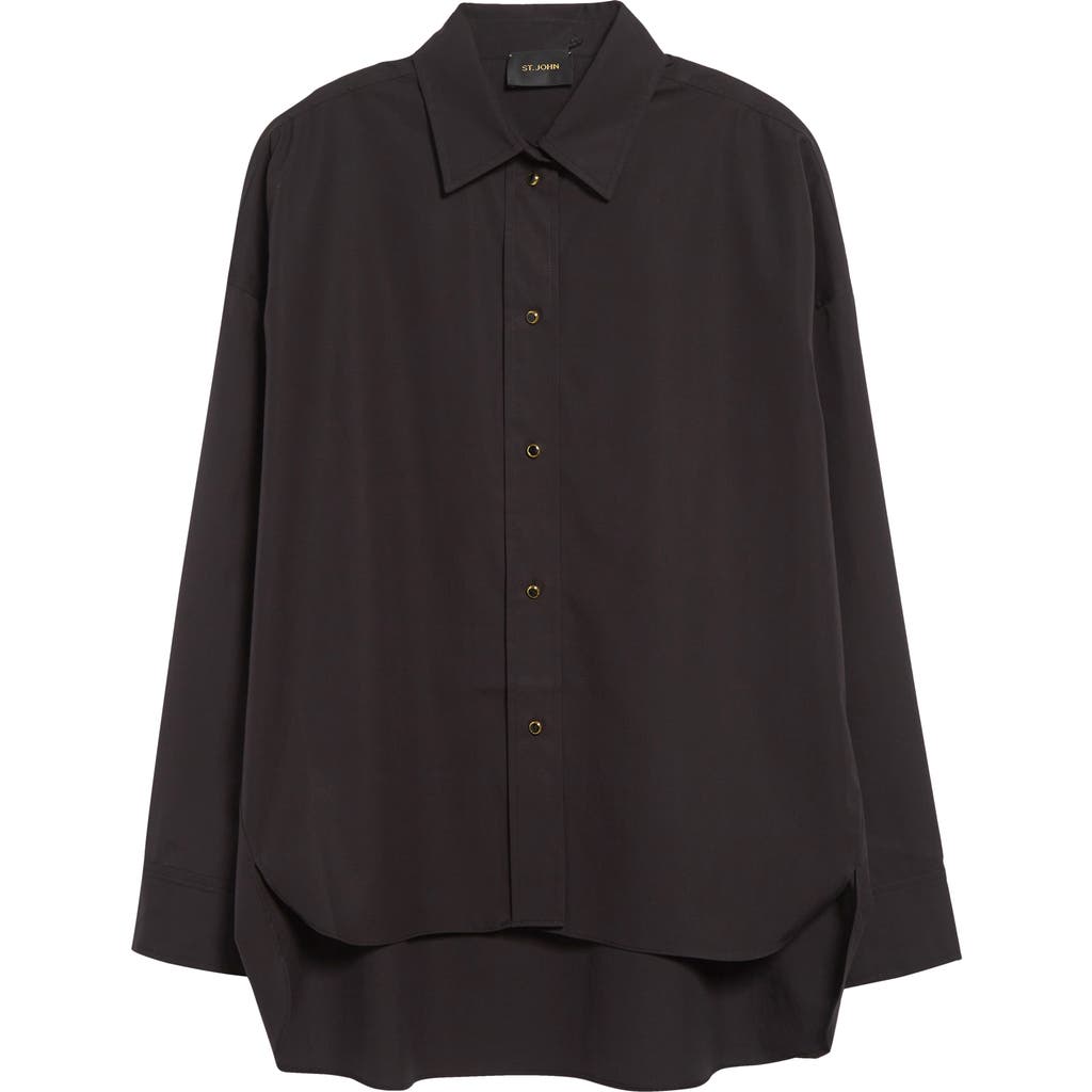 St John St. John Collection Cotton Poplin Button-up Shirt