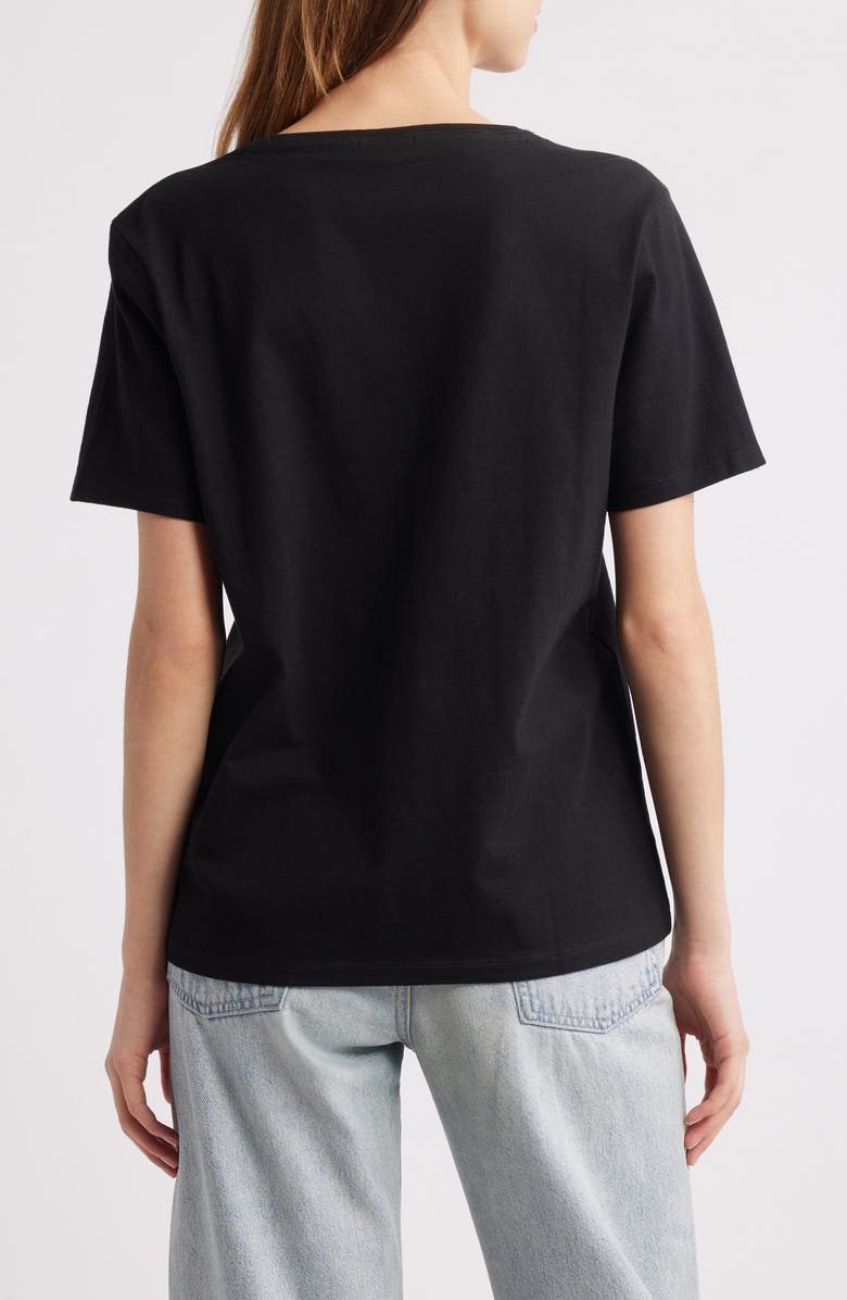 Good American Heritage V-Neck T-Shirt, Alternate, color, Black001