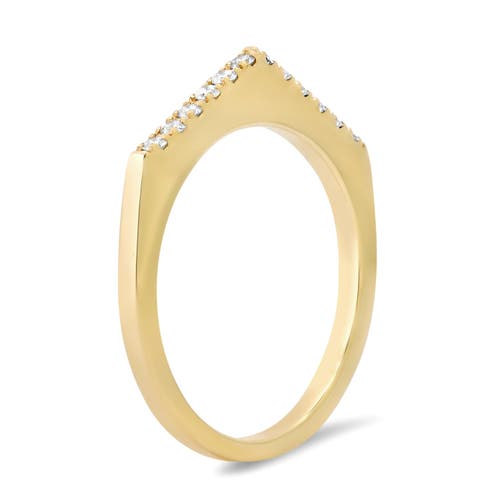 Elliot Young 14k Stackable Pave Point Ring In Gold