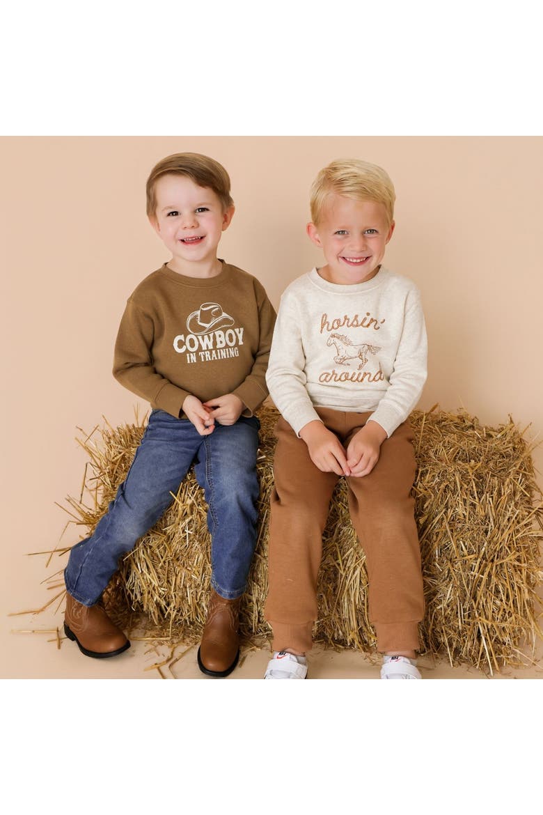 Cowboy In Training Western Sweatshirt, Alternate, color, Mocha