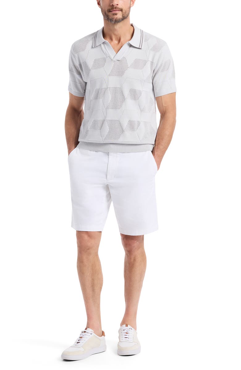 Robert Graham Marcross Short Sleeve Cotton Sweater, Alternate, color, Light Grey