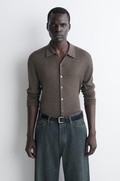 Slim Ribbed Wool Shirt