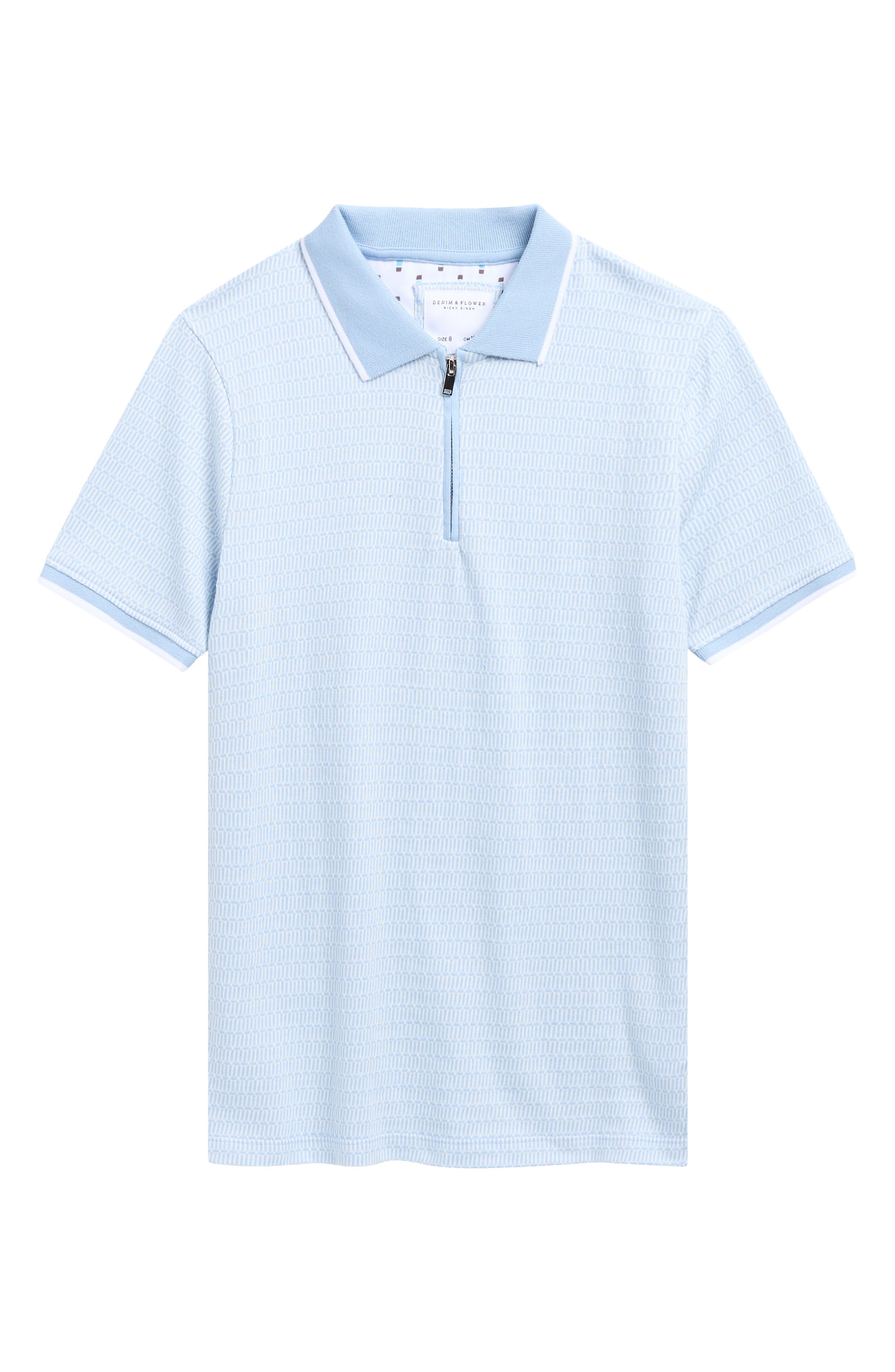 DENIM AND FLOWER Kids' Geometric Quarter Zip Polo