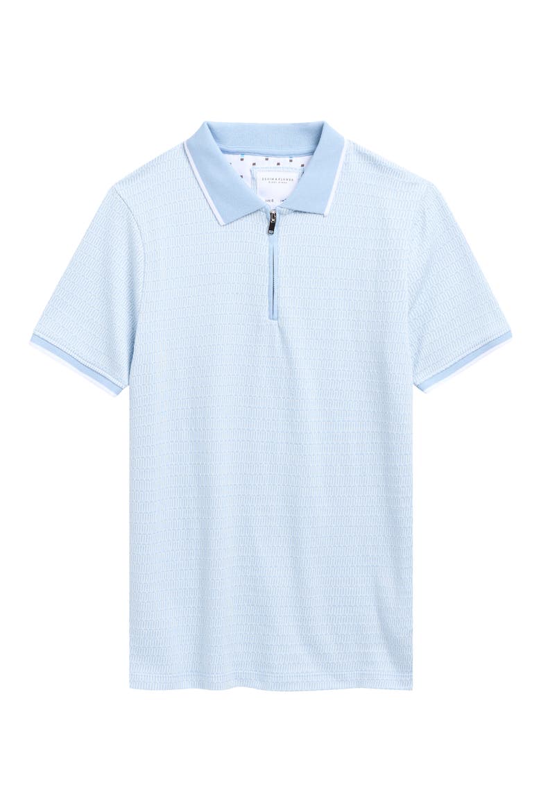 Kids' Geometric Quarter Zip Polo, Main, color, BLUE