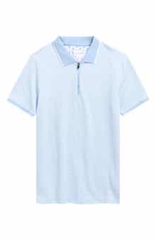 DENIM AND FLOWER Kids' Geometric Quarter Zip Polo