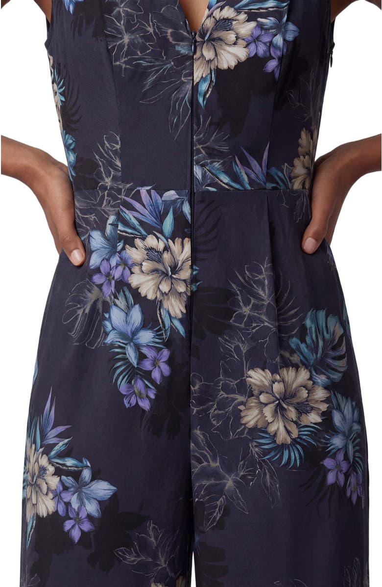 Lords of Harlech JENNY EXOTIC FLORAL BLACK WOMENS TAILORED JUMPSUIT, Alternate, color, Black