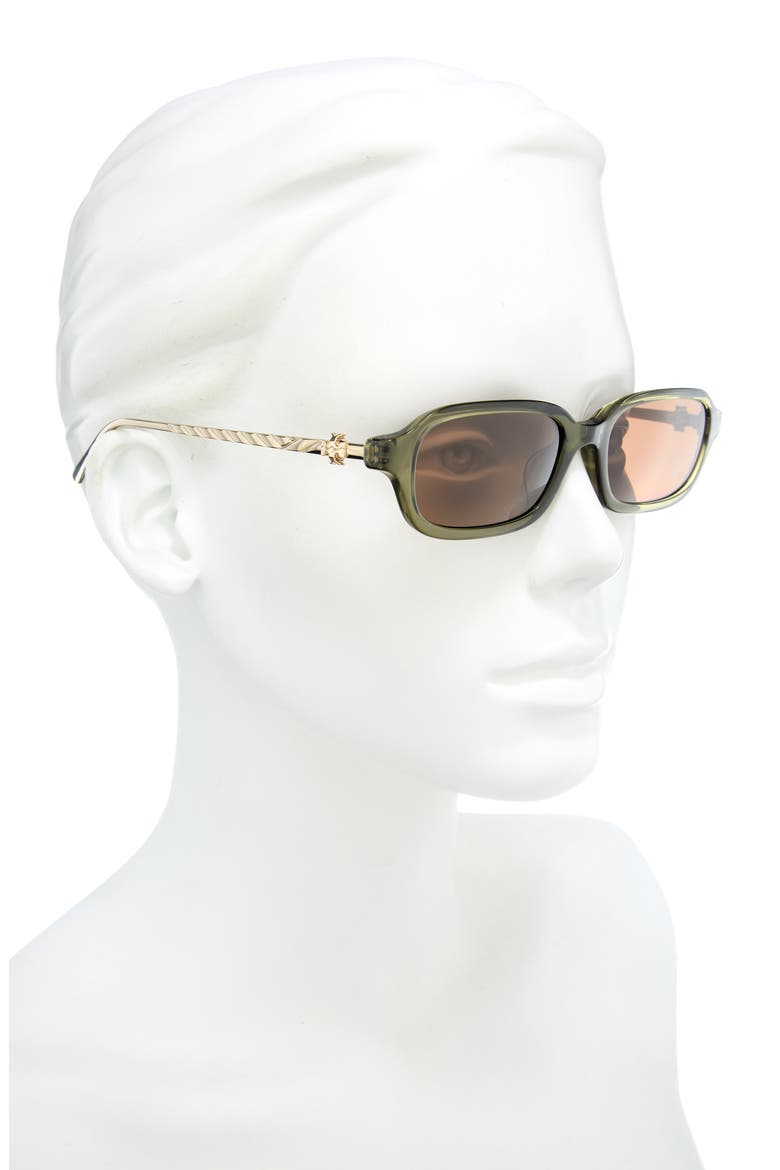53mm Rectangular Sunglasses, Alternate, color, TRANSPARENT OLIVE / BROWN