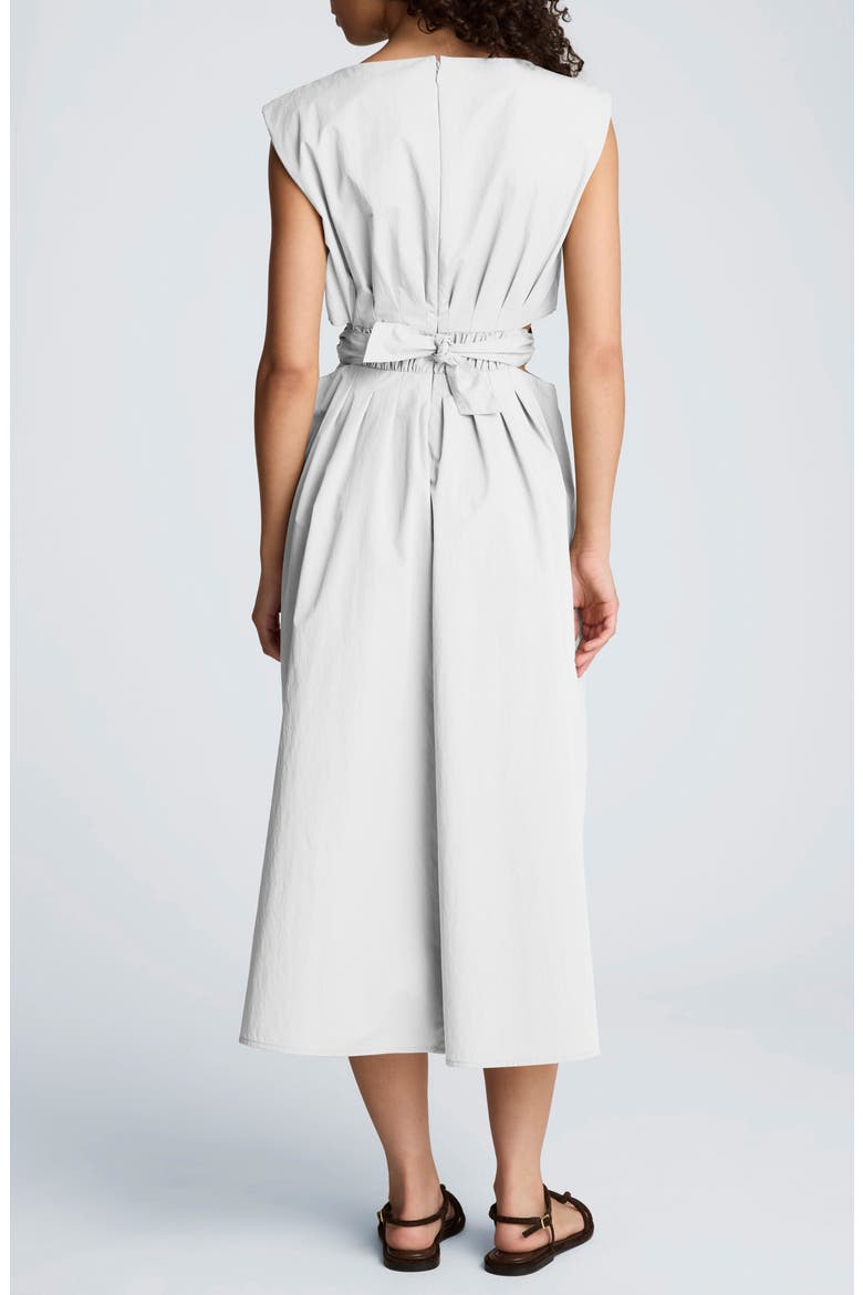 Cutout D-Ring Tie Back Midi Dress, Alternate, color, PURE WHITE