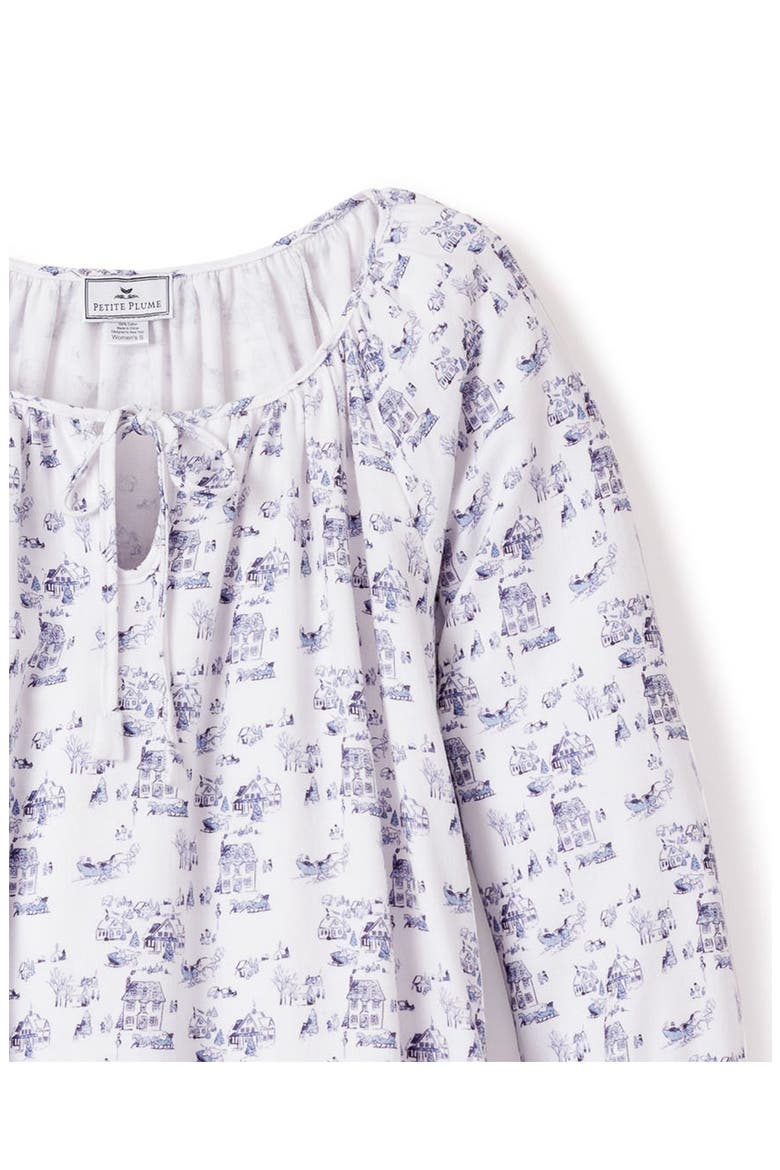 Winter Vignette Delphine Flannel Nightgown, Alternate, color, BLUE