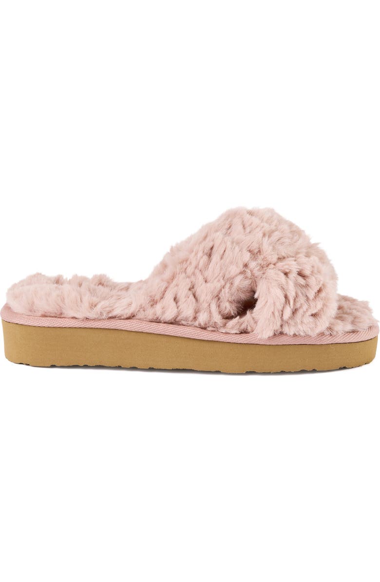 Minnetonka Teddy 3 Faux Fur Slipper, Alternate, color, Blush