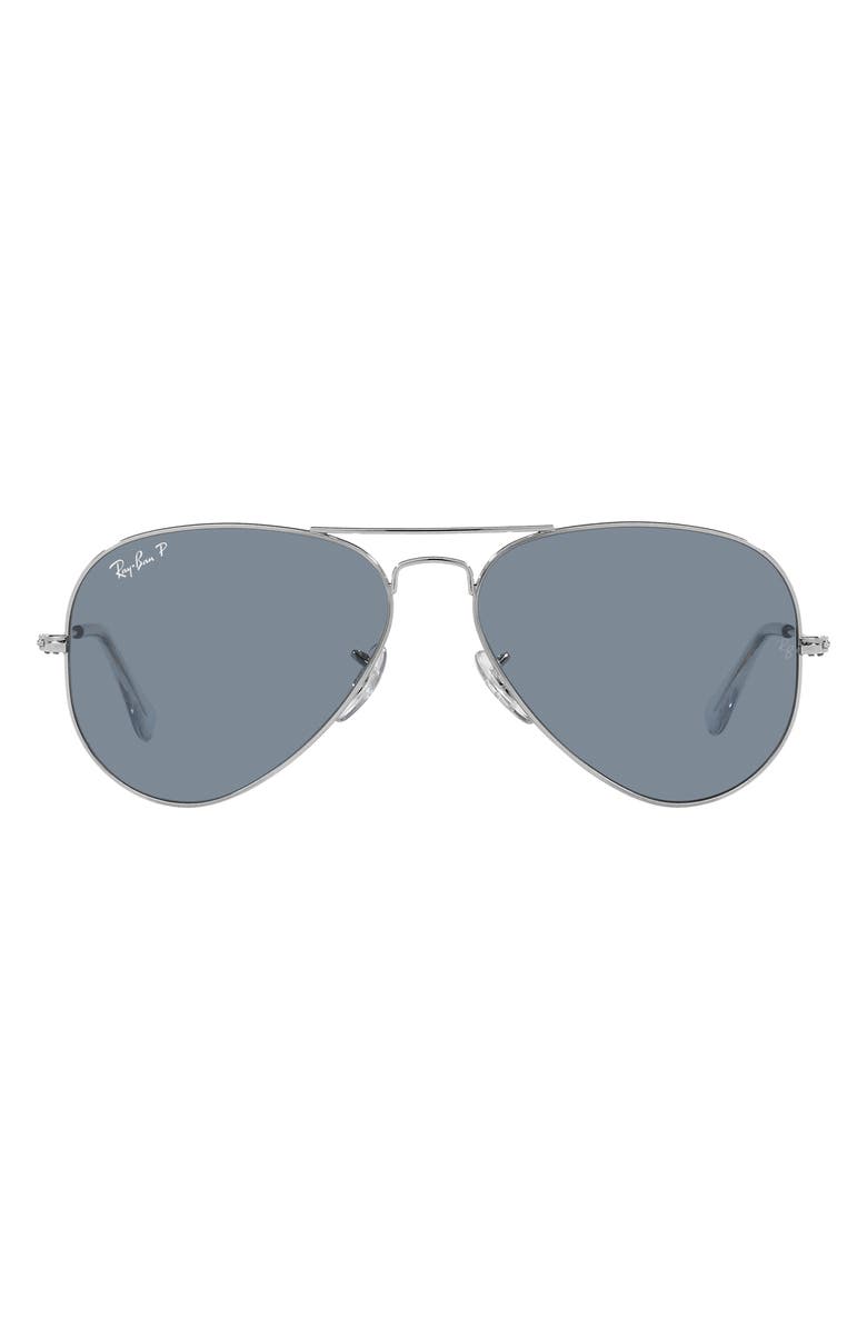 Ray-Ban Aviator 55mm Sunglasses, Main, color, Silver