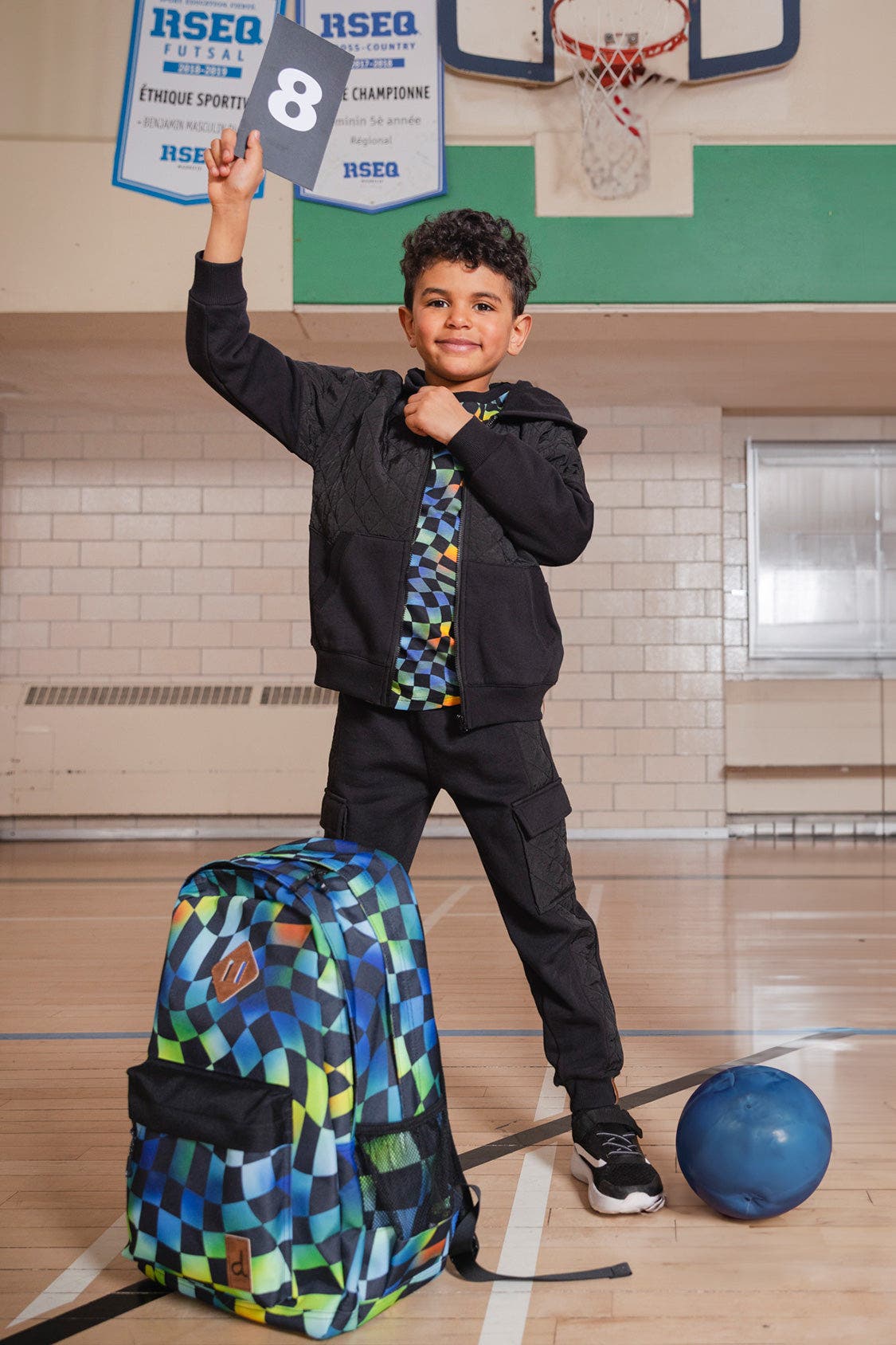 Checkered Practical Spacious Durable Backpack, Alternate, color, Blue Checkered Print