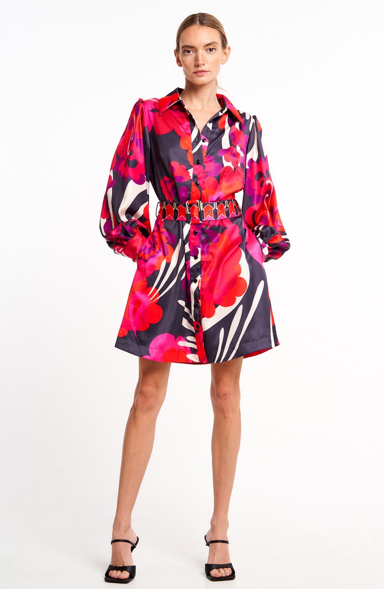 CIEBON Billy Long Sleeve Mini Shirtdress, Alternate, color,