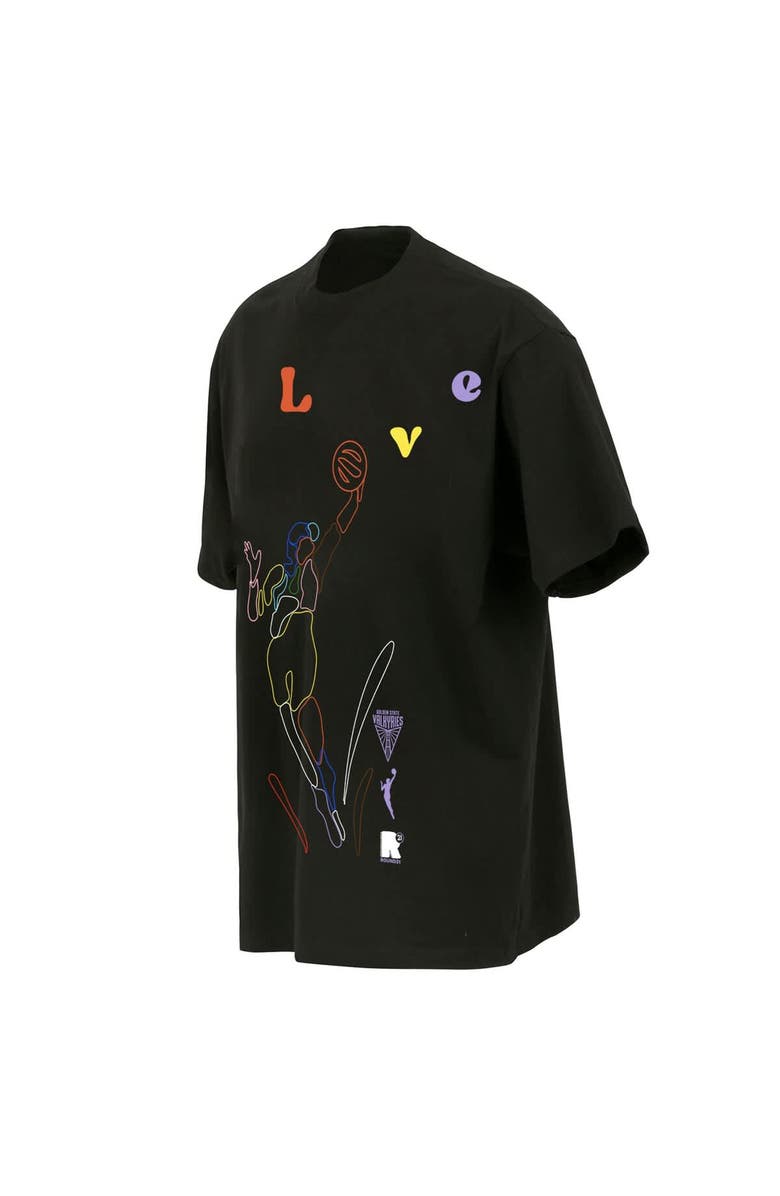 round21 Unisex round21 Black Golden State Valkyries Love Pride Premium Heavyweight T-Shirt, Alternate, color, Black