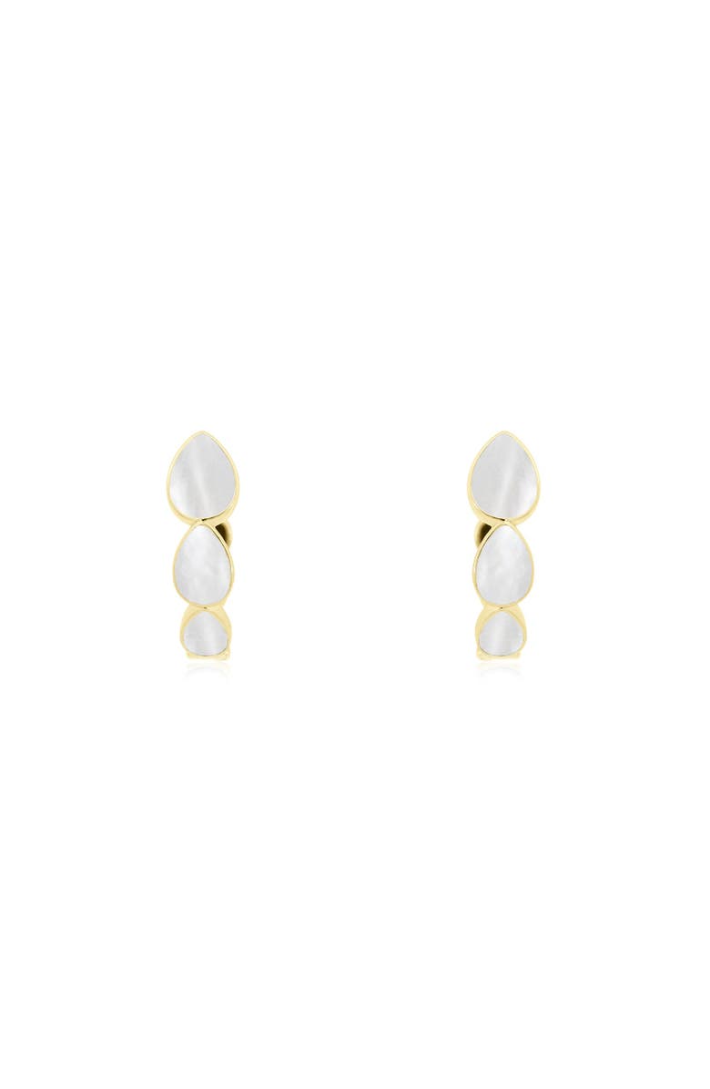 The Lovery Fine Jewelry Mother of Pearl Inside Out Hoop Earrings, Alternate, color, Mother Of Pearl