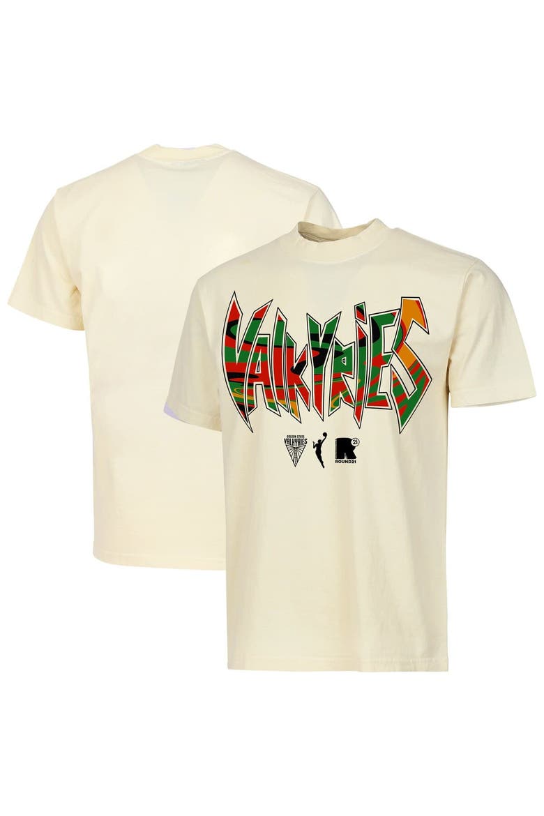 Unisex round21  Cream Golden State Valkyries Juneteenth T-Shirt, Alternate, color, Cream