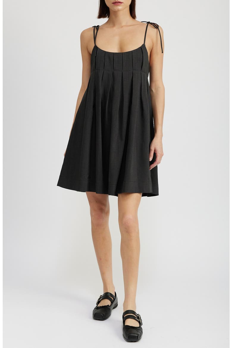 Jovie Babydoll Minidress, Main, color, WASHED BLACK
