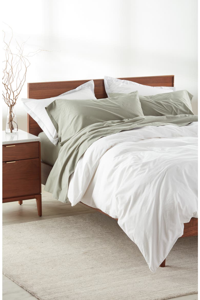 Organic Cotton Percale Fitted Sheet, Alternate, color, WHITE