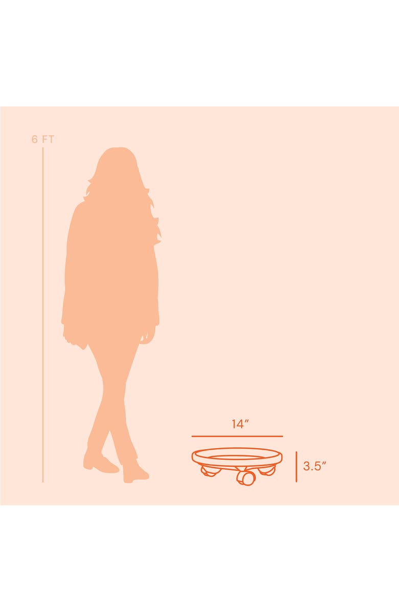 Bloem Fiskars 95124C Round Plant Caddy For 16Inch To 20Inch Planters Clay, Alternate, color, Brown