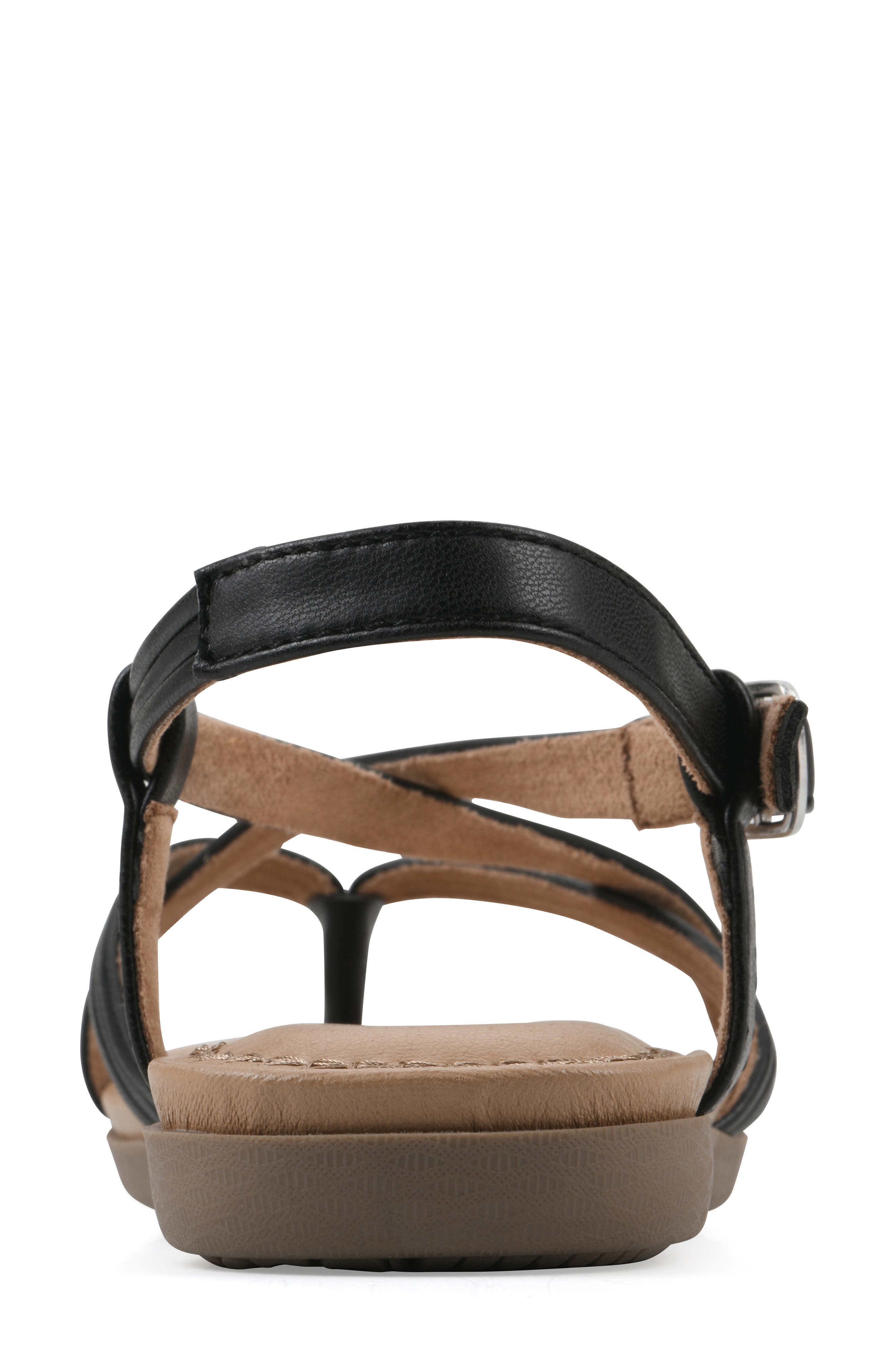 CLIFFS BY WHITE MOUNTAIN Frania Strappy Sandal, Alternate, color, Black/ Smooth