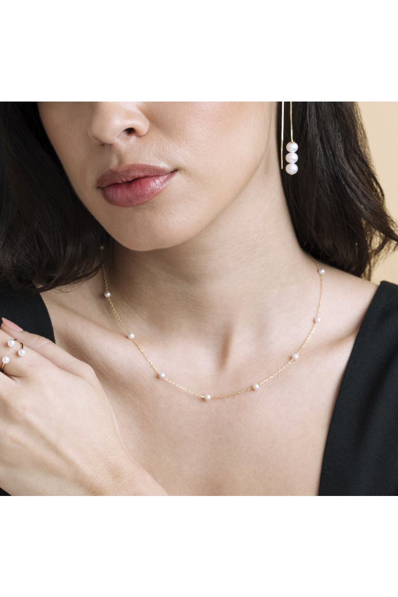 White Freshwater Pearl Tincup Molly Necklace, Alternate, color, Yellow Gold Fill