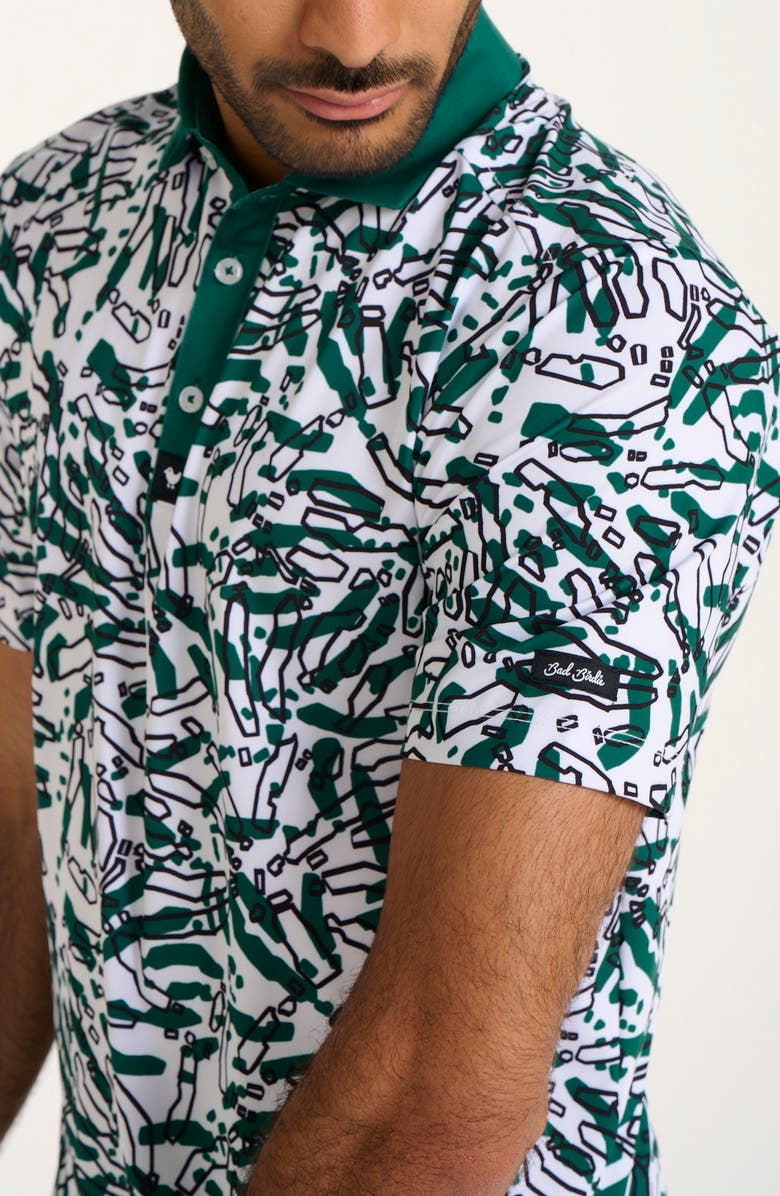 Bad Birdie Fly Over Abstract Print Performance Golf Polo, Alternate, color, 
