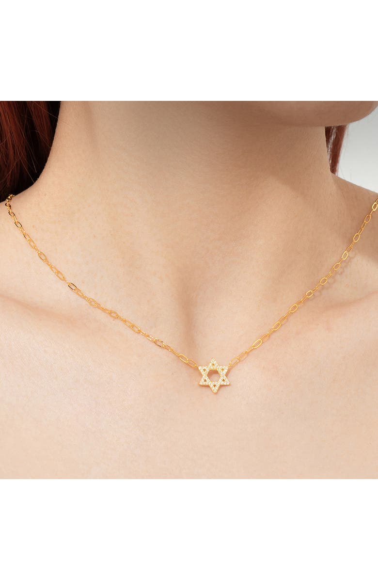 Outofoffice Star Of David Gold Pave Charm Necklace, Alternate, color, Gold